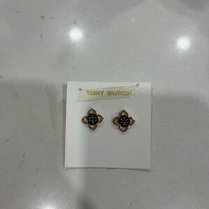 Tory Burch Gold and Dark Earrings